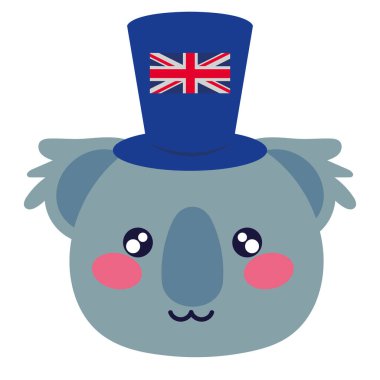 Avusturalya koalası ve bayrak çizimi izole edildi