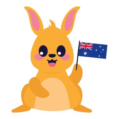 Bayrak resimli Avustralya kangurusu izole edildi