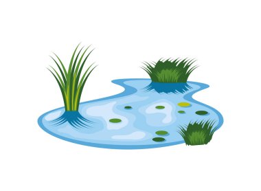 Bataklık doğası çizimi izole edilmiş tasarım