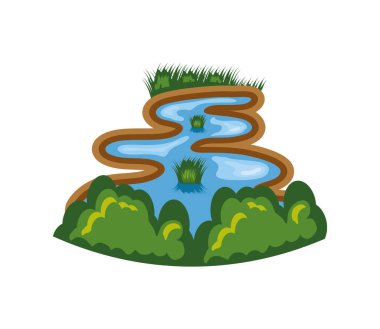 sulak arazi çevresel izole çizim vektörü