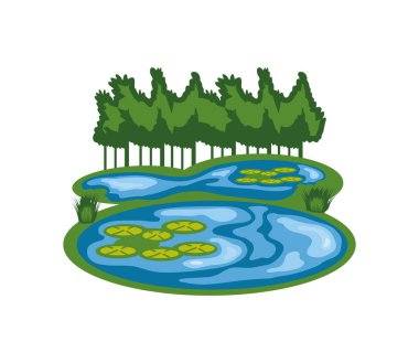 Bataklık ve ağaçlar izole edilmiş.