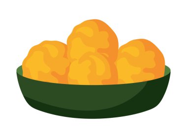 Nijerya yemeği Akara illüstrasyonu izole edildi