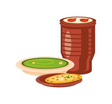 Lohri yemekleri leziz illüstrasyon tasarımı