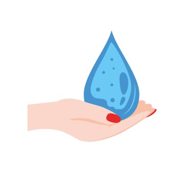 damla illüstrasyon vektörü ile su günü eli