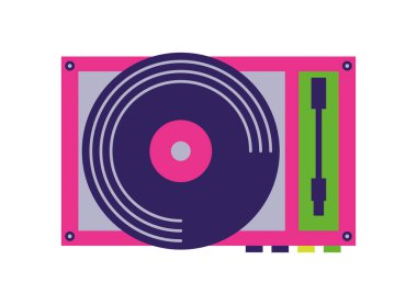 dj turntable eğlence illüstrasyon vektörü