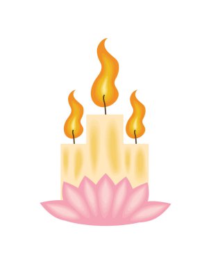 Waisak mumları dini illüstrasyon tasarımı