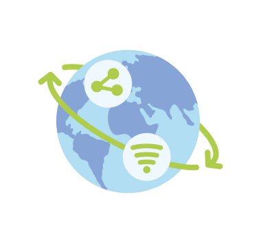 İnternet günü dünya çapında izole tasarım