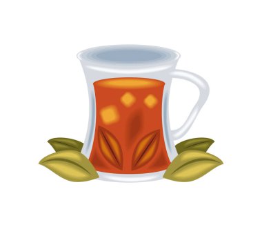 Çay günü sıcak içecek izole tasarım