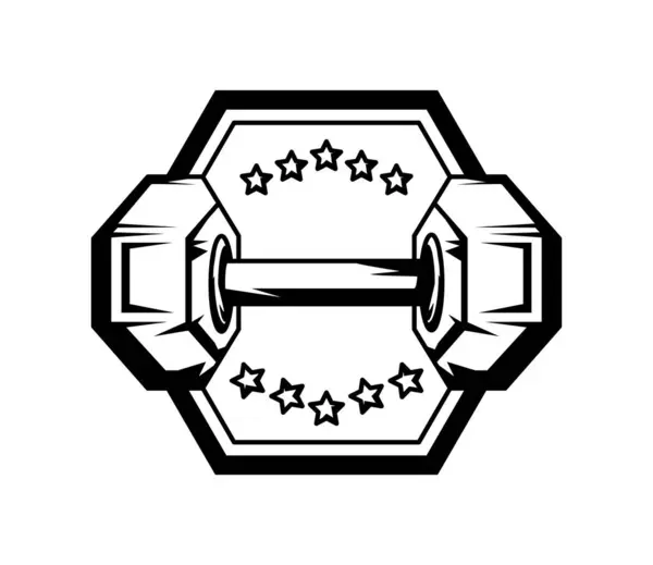 Diseño Aislado Del Emblema Del Gimnasio — Vector de stock