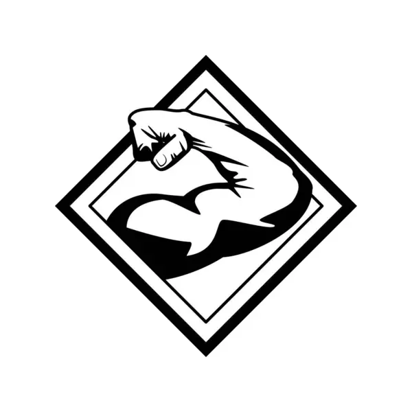 Эмблема Спортзала Силовой Человек Изолированный Дизайн — стоковый вектор