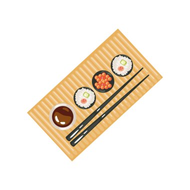 Suşi menüsü Japon izole tasarımı