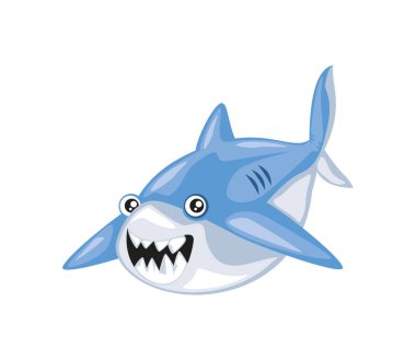 Köpekbalığı deniz yaşamı izole tasarımı