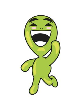 Uzaylı gülümseme tasarımı izole edilmiş