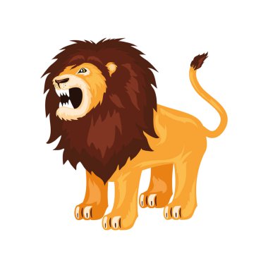 Aslan yaban hayatı tasarımı izole edilmiş çizim