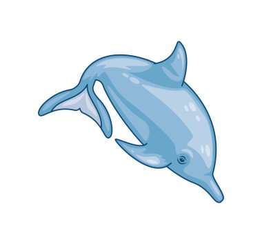 Yunus hayvan sevimli çizgi film izole