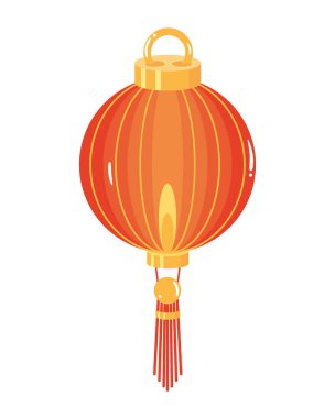 Asyalı kırmızı fener festivali dekoru izole edildi