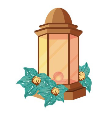 Arap klasik fener dekorasyonu izole edildi