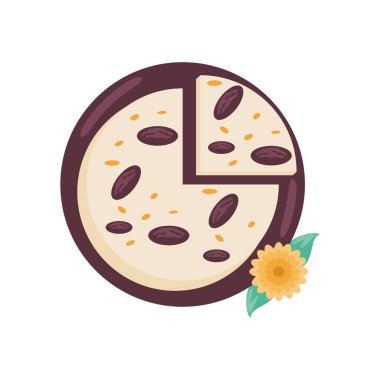 tatlı kek ve çiçek soyutlanmış