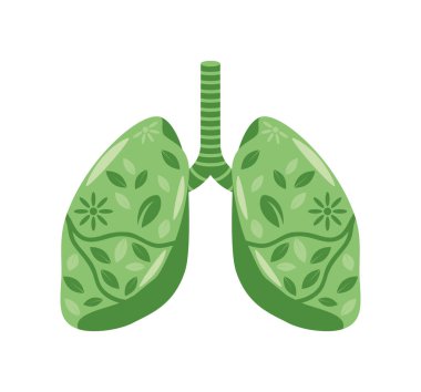 Temiz hava yeşil insan ciğerleri izole