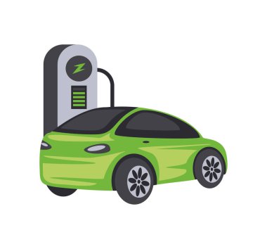 İzole edilmiş bir elektrik santralinde elektrikli araba şarjı