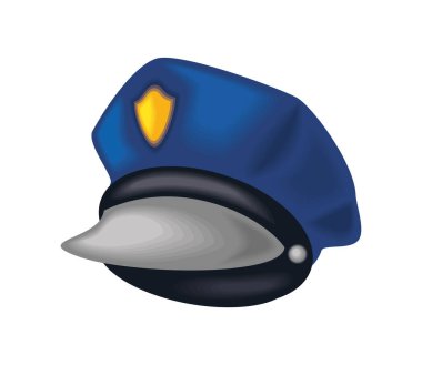 polis şapkası üniforması izole edilmiş simge