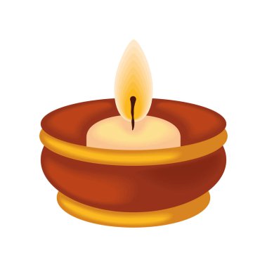 diwali diya lamba süsü izole