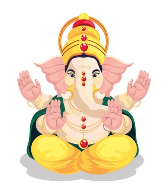 happy ganesh chaturthi festival traditional isolated clipart