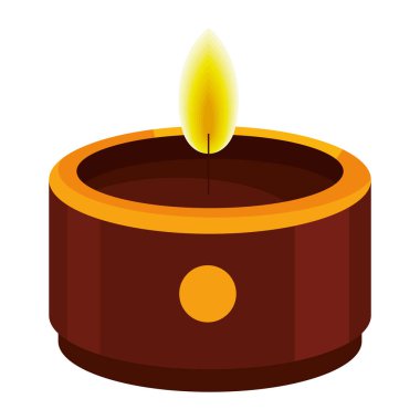 diwali Hindistan diya lambası izole