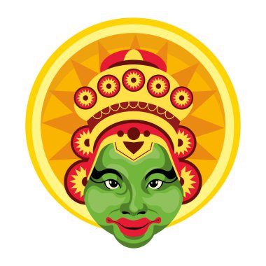 Kerala izole edilmiş onam festivalinde kathakali maskesi