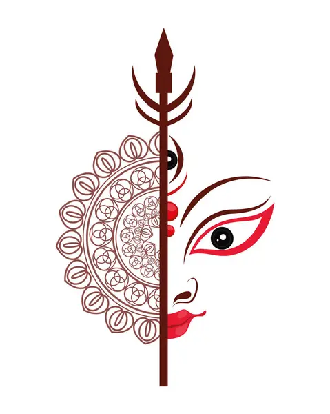 Stock vector happy navratri avatar of goddess durga isolated