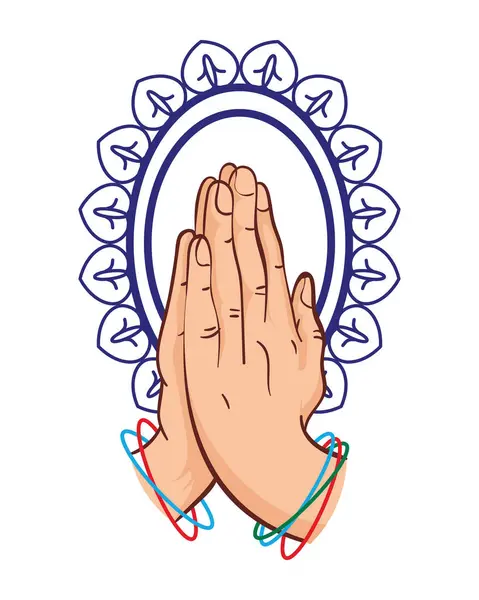 stock vector namaste hands gesture traditional isolated