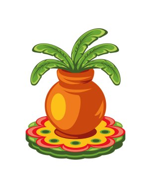 Rangoli izole edilmiş Onam Kutlama Kalaşısı