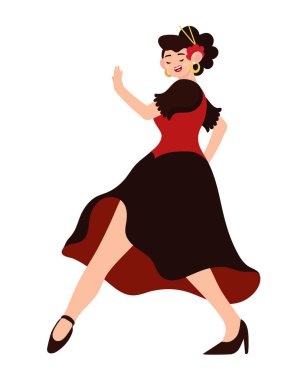 İspanyol flamenko dansçısı yalnız kadın.