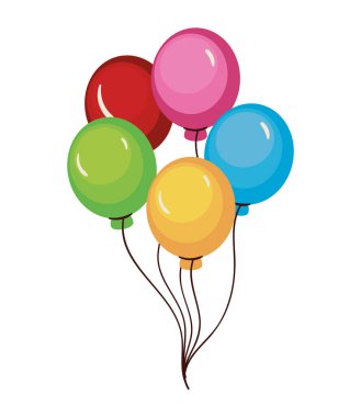 Doğum günü partisi balonları izole edilmiş