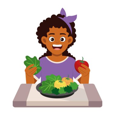 Vejetaryen yemeği yiyen bir kadın.