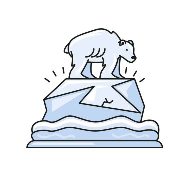 İklim değişikliği kutup ayısı buzdağının suda yüzmesi izole edilmiş.