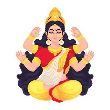 Hindistan 'ın Vasant Panchami puja' sı için Tanrıça Saraswati.