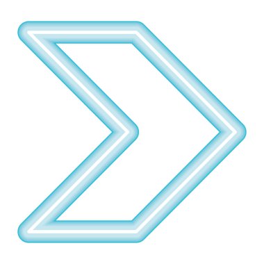 neon ışığı oku retro mavi izole edildi