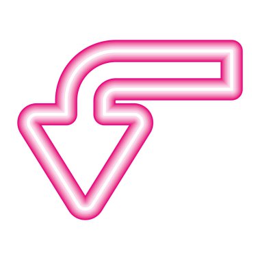 Pembe neon ok izole edildi.