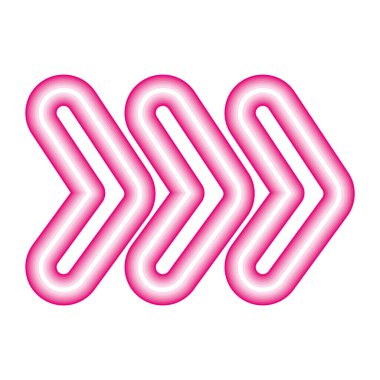 Neon kırmızı ok sağ yalıtılmış oku gösteriyor