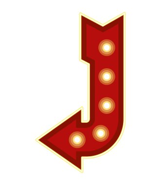 Ampulü izole edilmiş neon klasik ok