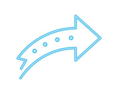 ok retro mavi neon etkisi izole edildi