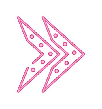 Neon ışığı oku izole edildi