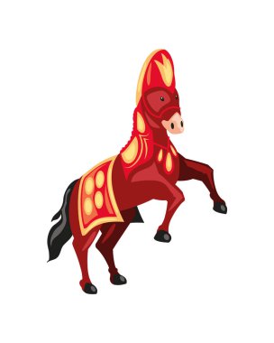 Kırmızı ibikli zarif Hint kahverengi atı.