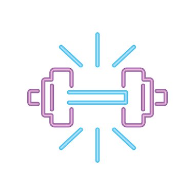 Halterler spor neon ışıklı simge izole