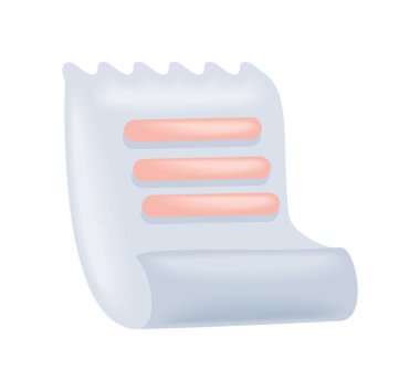 Alışveriş makbuzu kağıt ticari simgesi izole