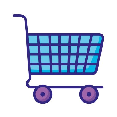 Alışveriş arabası reklam simgesi izole edildi