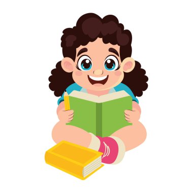 Kitap okuyan küçük kız karakteri tecrit edilmiş.