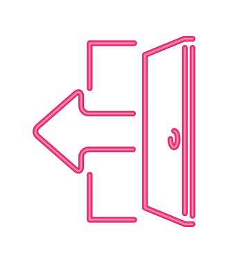 Çıkış kapısı kılavuzu sinyal neon ışığı izole edildi