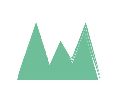 yeşil dağlar geometrik şekil izole